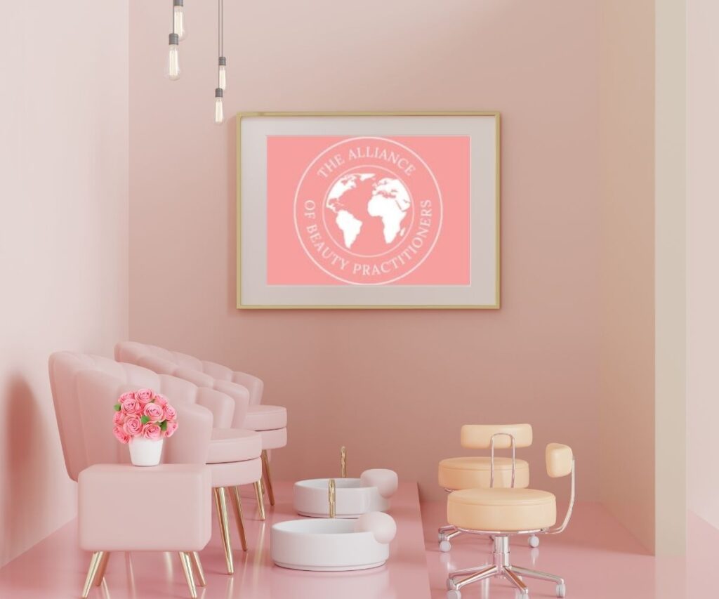 beauty courses - a pink beauty salon with seating for a pedicure