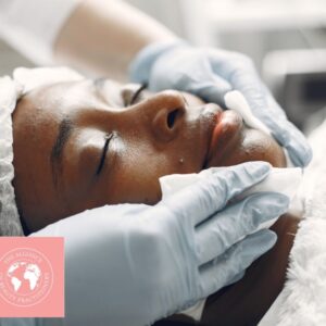 A model having a facial during a Facials Beauty Course
