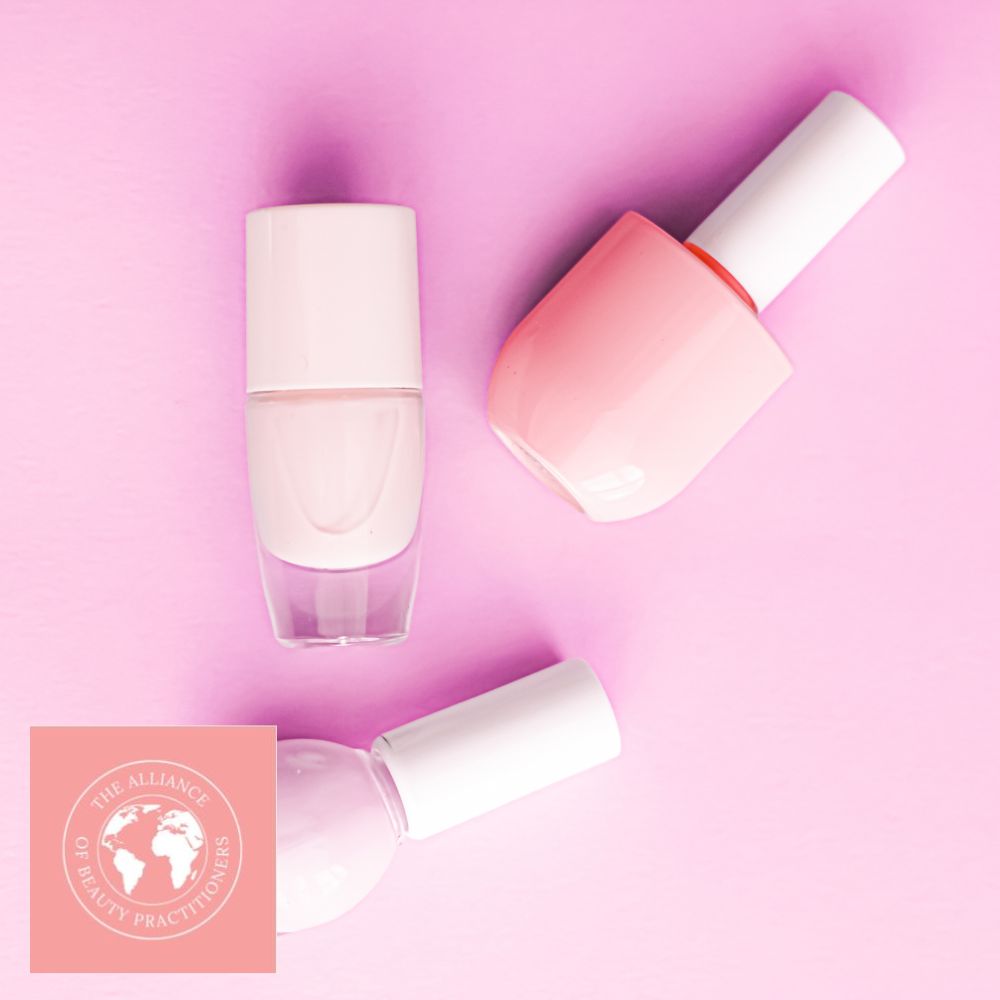 3 bottles of nail polish colours all typical of the soap nails trend, pale and natural